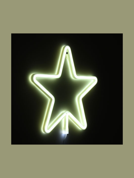 GloboStar Plastic Illuminated Christmas Decorative Pendant Star 27.5x1.5x27.5cm White