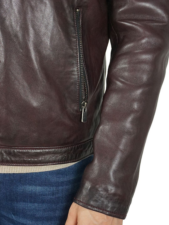 Leather Jacket Burgundy