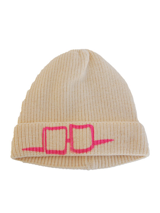 Beanie Beanie with Rib Knit in Beige color