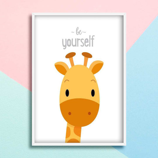 Kids Framed Wall Painting Giraffe 30x40cm
