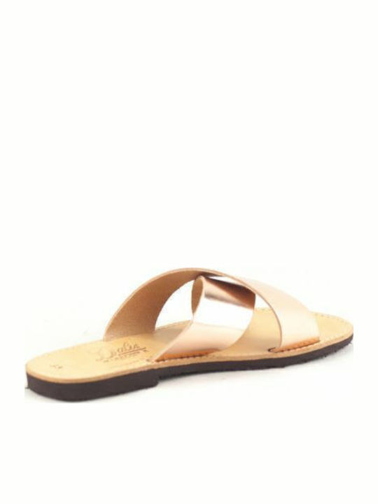 Leder Flache Sandalen für Damen in Rosa Farbe