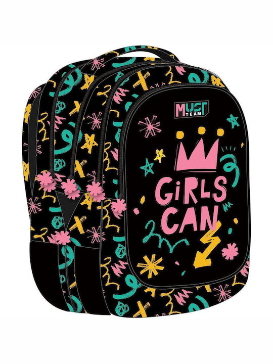 Must Team School Backpack for Elementary with Water Bottle Holder Girls Can 25 Litre 32 x 26 x 43cm
