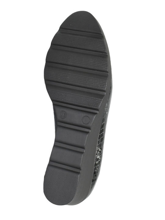 Damenplattformen Schwarz