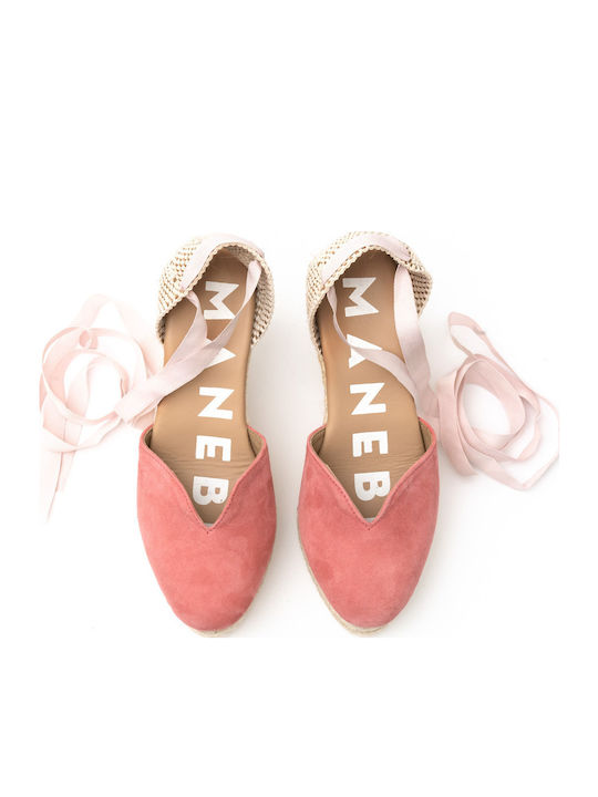 Suede Women's Suede Platform Espadrilles Pink