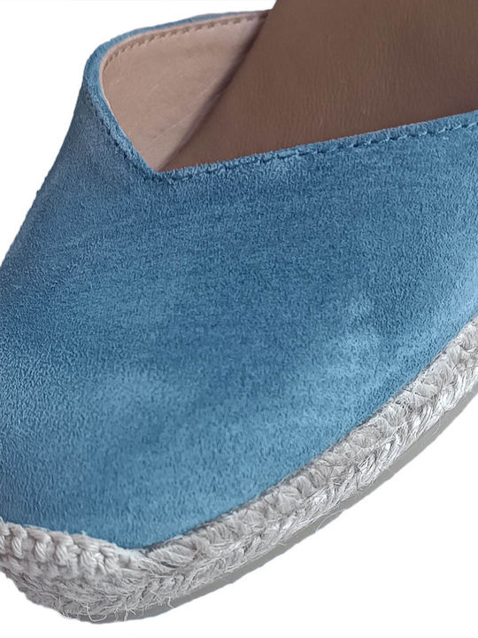 Vitelo Jeans Damenplattformen im Espadrilles-Stil Blau