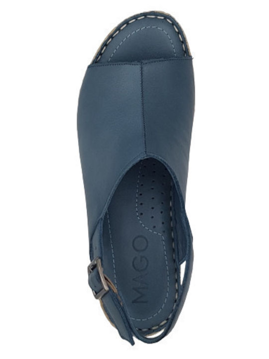 Anatomic Women's Leather Platform Shoes Blue