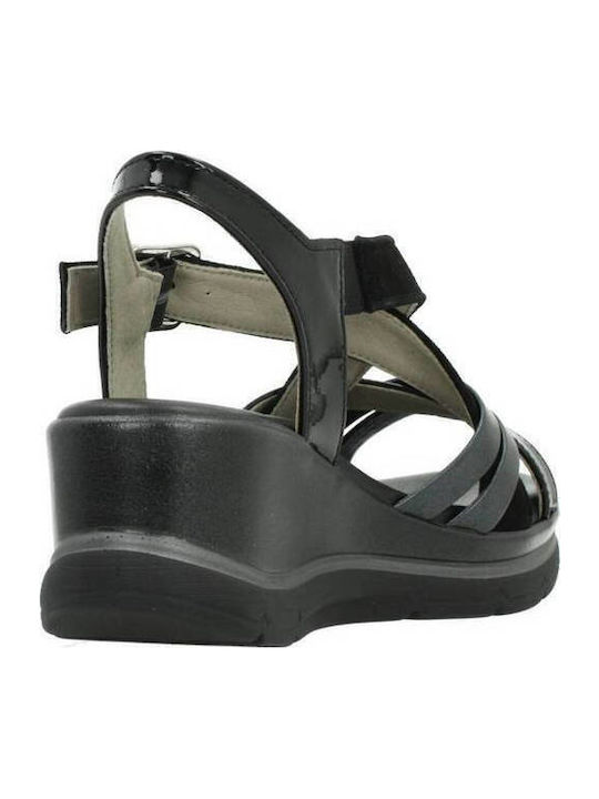 Sandalen Anatomische Damenplattformen Schwarz