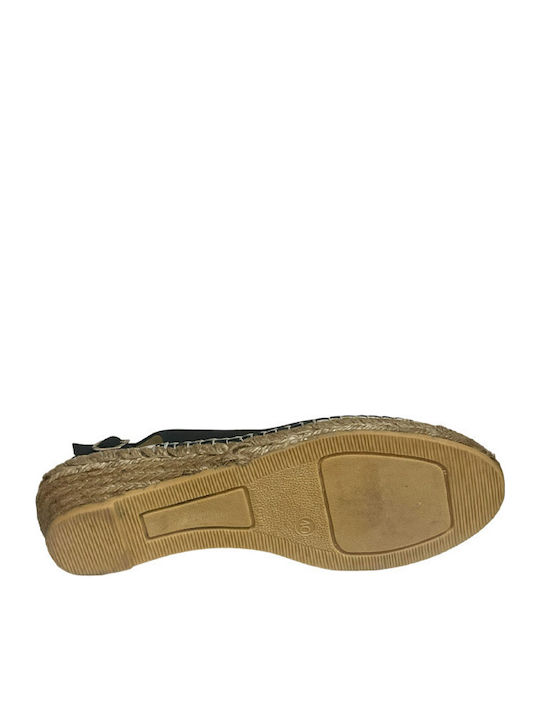 Damenplattformen im Espadrilles-Stil Schwarz