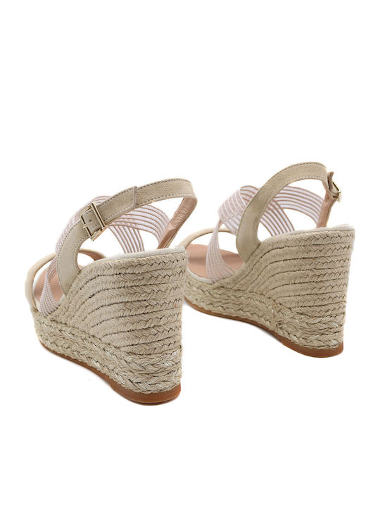 Damenplattformen Beige