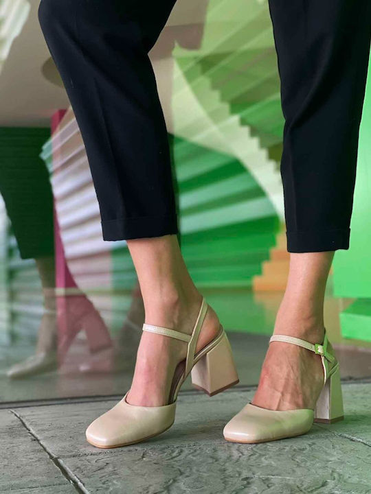 Beige Heels with Strap