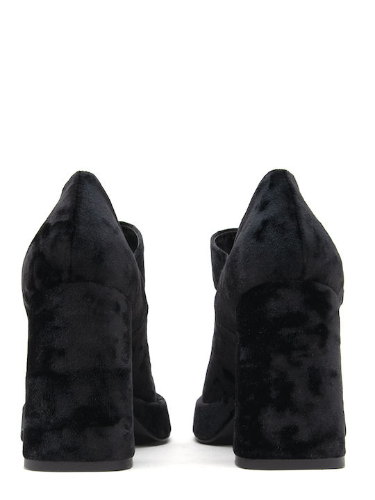 Pumps mit Riemchen & Chunky hoher Absatz Schwarz