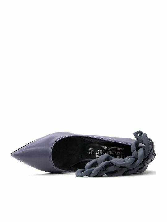Leather High Heel Chain Pumps Women  Pumps Lila