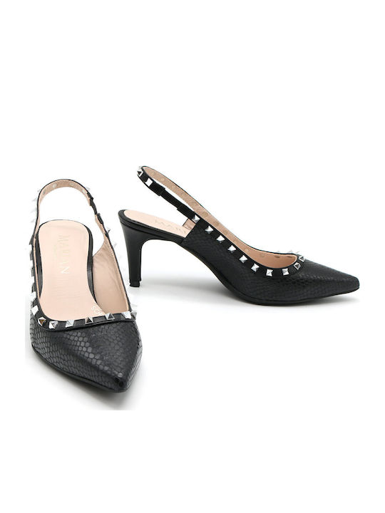 Leder Pumps Schwarz