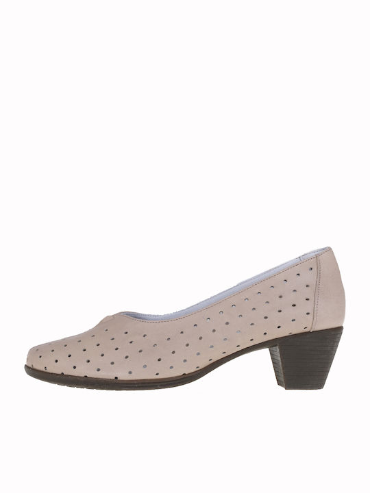 Leder Pumps Beige