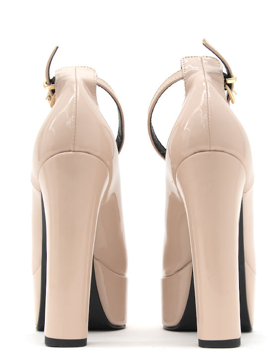 Leather High Heel Pumps Women  Pumps mit Riemchen Schwarz