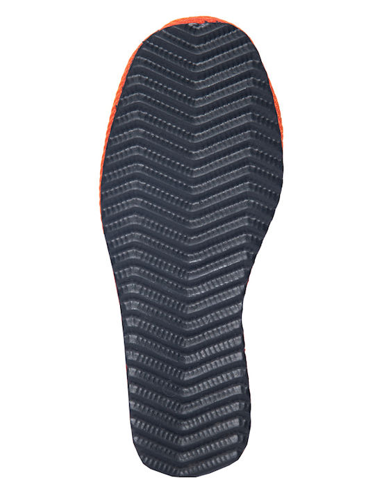 -leather Closed Leather Women's Slippers Orange