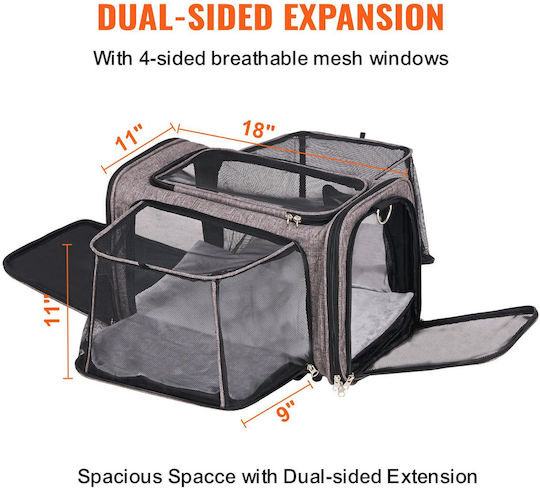 Vevor Small Animal Transport Bag 445x285x290 Mm Max 11 Kg 4 Wheels Aluminum Handle