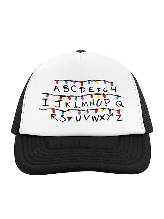 Stranger Things Abc Adult Hat Soft Trucker Mesh Black White Polyester Adult Unisex One Size