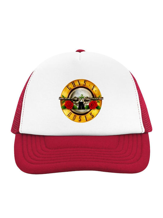 Guns N' Roses Καπέλο Ενηλίκων Soft Trucker Δίχτυ Red White Polyester Ενηλικων Unisex One Size Guns N' Roses Καπέλο Ενηλίκων Soft Trucker Δίχτυ Red White Polyester Ενηλικων Unisex One Size
