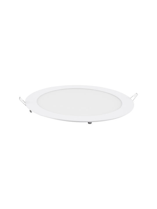 GloboStar Round Recessed LED Panel 20W with Natural White Light 4500K 22.2cm