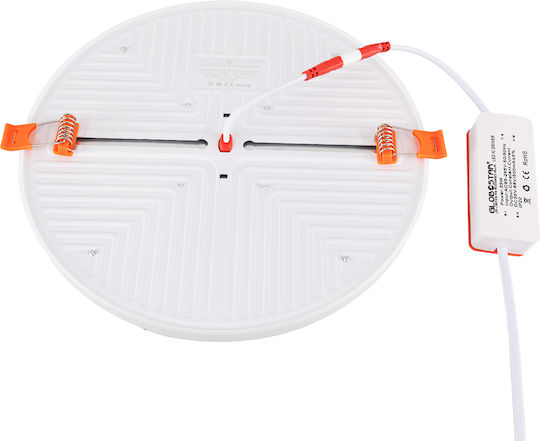 GloboStar Στρογγυλό Χωνευτό LED Panel 33W με Θερμό Λευκό Φως 2700K 20.5εκ.