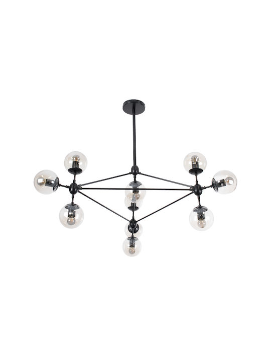 GloboStar Sentinel Πολυέλαιος 10xE27 Ø110cm Μαύρος 110cm 01636