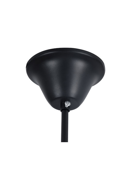 GloboStar Pennsylvania Πολυέλαιος 6xE14 Ø64cm με Σχοινί Μαύρος 00541
