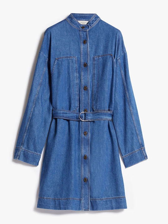 Mini Shirt Dress Dress Navy Blue