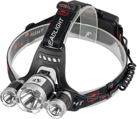 GloboStar Rechargeable Headlamp LED IP44 with Maximum Brightness 3000lm XML2-T6 Black