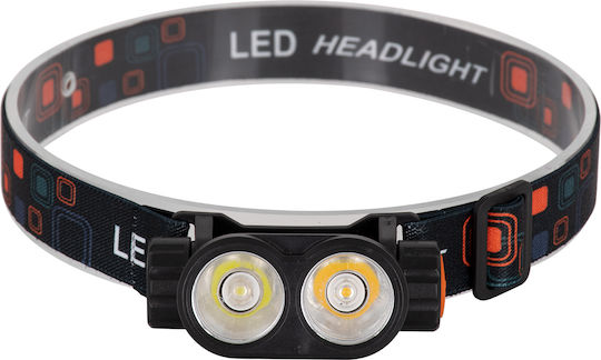 GloboStar Rechargeable Headlamp LED IP44 with Maximum Brightness 2500lm XML2-T6 Chip 25 Watt Black