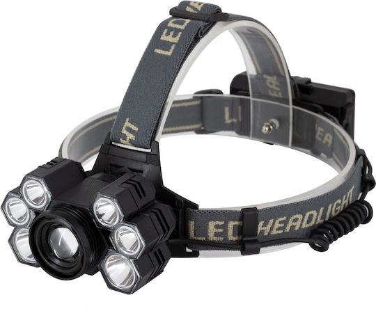 GloboStar Rechargeable Headlamp LED IP44 with Maximum Brightness 9000lm XML2-T6 Black