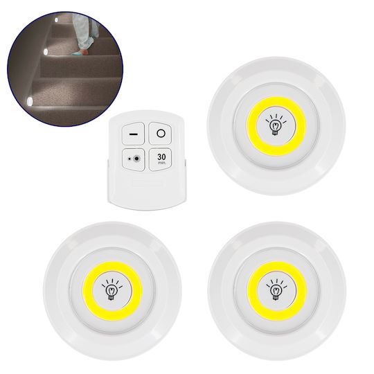 GloboStar Light Spot for Cabinets with Battery Powered, Remote Control and Mounting Sticker 1pcs