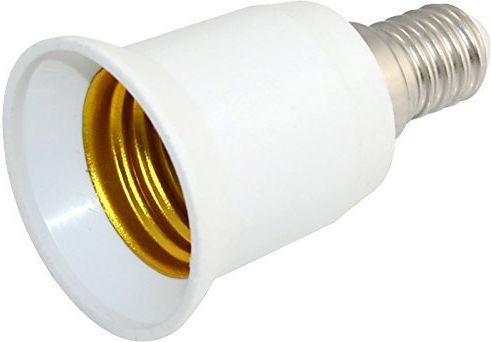 GloboStar Socket Adapter from E14 to E27 in White color Set 1pcs 78974