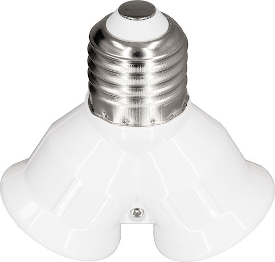 GloboStar Socket Extension for Socket E27 in White color Set 1pcs 78969