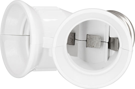 GloboStar Socket Extension for Socket E27 in White color Set 1pcs 78969