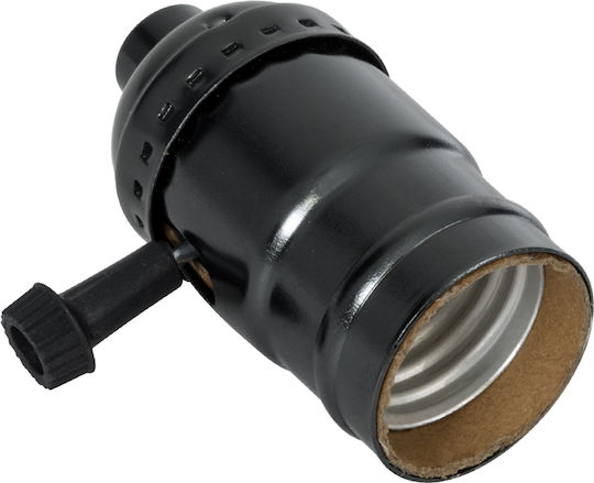 GloboStar Socket Extension for Socket E27 in Black color Set 1pcs 78967