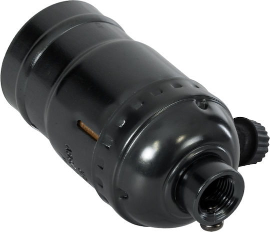 GloboStar Socket Extension for Socket E27 in Black color Set 1pcs 78967