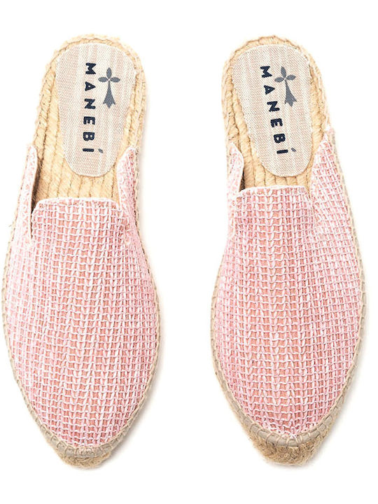 Yucatan Raffia Flat Mules σε Ροζ Χρώμα