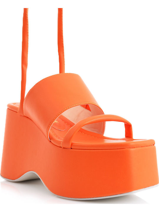 Leder Sandalen Orange