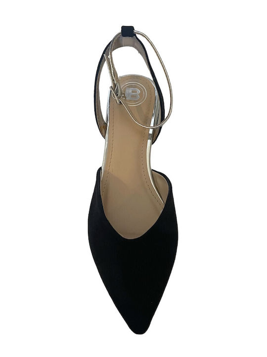 Pointy Ballerinas With strap Black