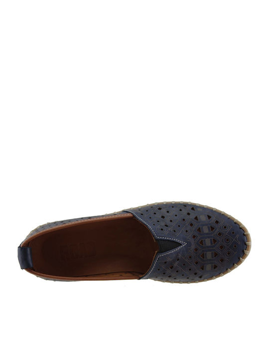 Leder Damen Mokassins in Blau Farbe