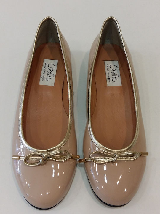 Anatomic Patent Leather Ballerinas Gold
