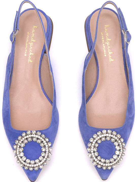 Suede Γυναικείες Μπαλαρίνες Slingback σε Μωβ Χρώμα