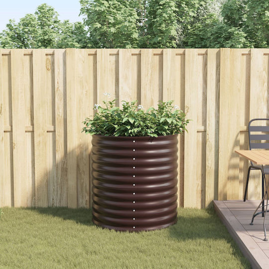 vidaXL Саксия Метал Кафяв 80x80x81см.