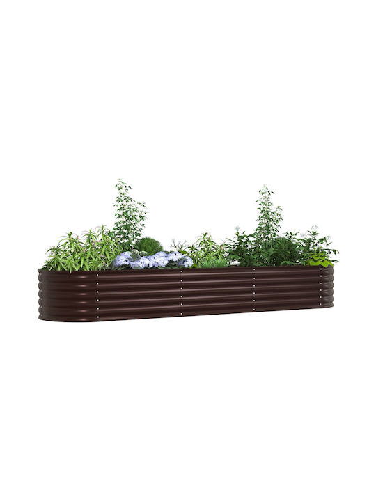 vidaXL Γλάστρα Μεταλλική Καφέ 320x80x44εκ.