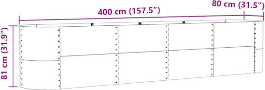 vidaXL Topf Metallisch Brown 400x80x81cm.