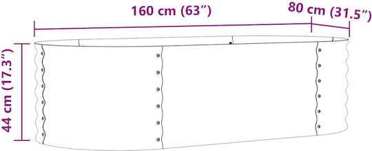 vidaXL Γλάστρα Μεταλλική Καφέ 160x80x44εκ.