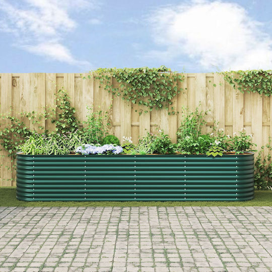 vidaXL Ghiveci Metal Verde 400x80x81cm.