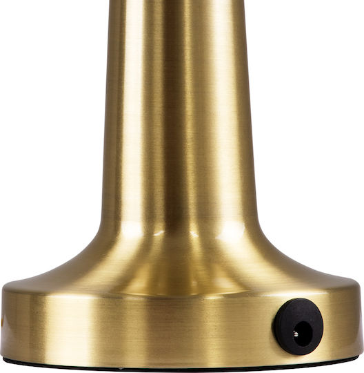 GloboStar BELLA Metall Tischlampe LED mit Gold Schirm und Basis