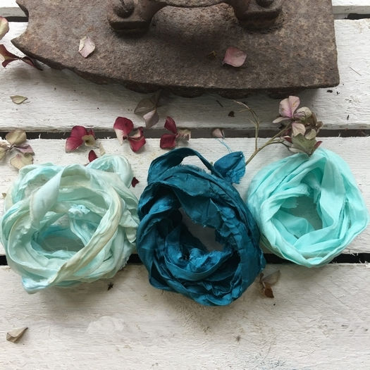 Vintage Grün-blaue Bänder Set aus 3